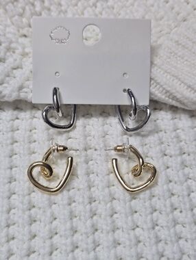 Open Heart Hoop Earrings Gold Or Silver